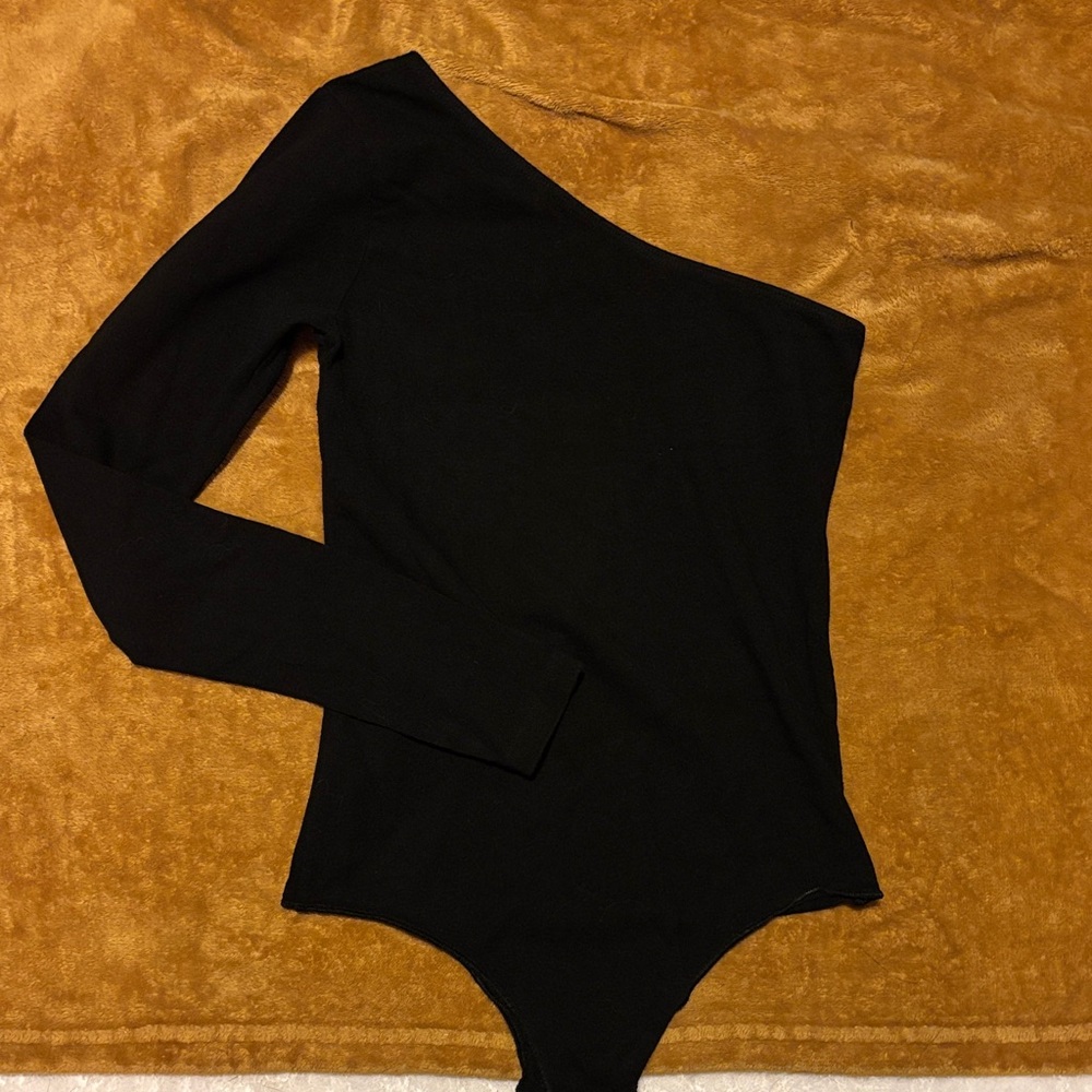 Brandy Melville Black One Shoulder Bodysuit